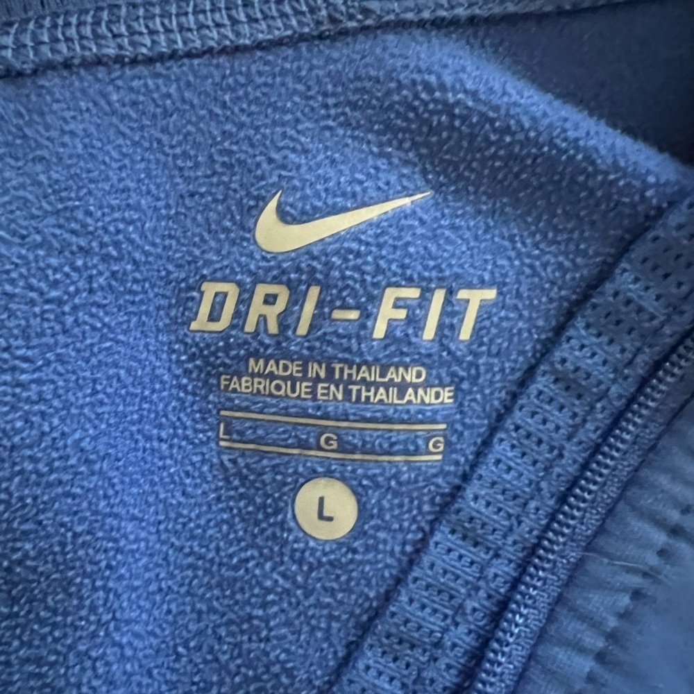 Nike Dri Fit Athletic Blue Half Zip Pullover Pocket Long Sleeve Hoodie Sz Large - Picture 7 of 10
